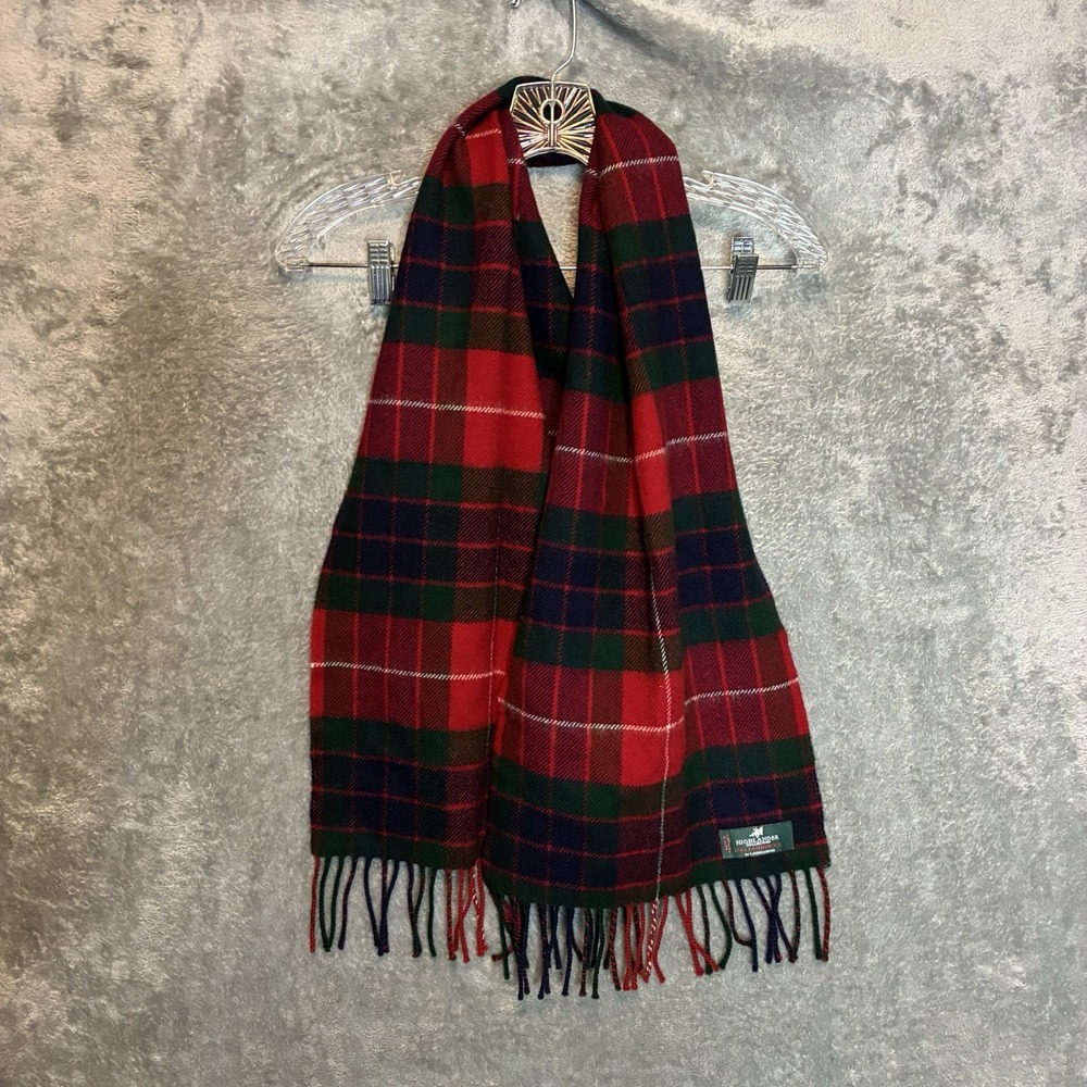 Lochcarron of Scotland Highlander Collection Lambswool Tartan Plaid Scarf Fringe